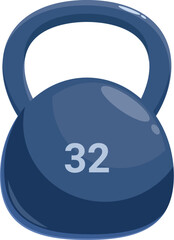 Kettlebell weighing 32 kilograms representing strength training, fitness, and weightlifting