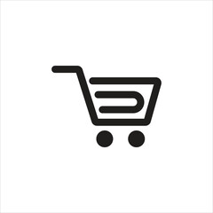 a vector illustration of a shopping cart icon