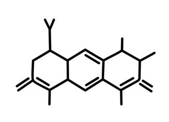 Chemical molecule skeletal formula displaying organic bonds on transparent background