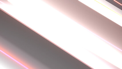 Online neon light lines on an abstract gradient white diagonal linear background utilized while creating graphic backdrop illustrations.