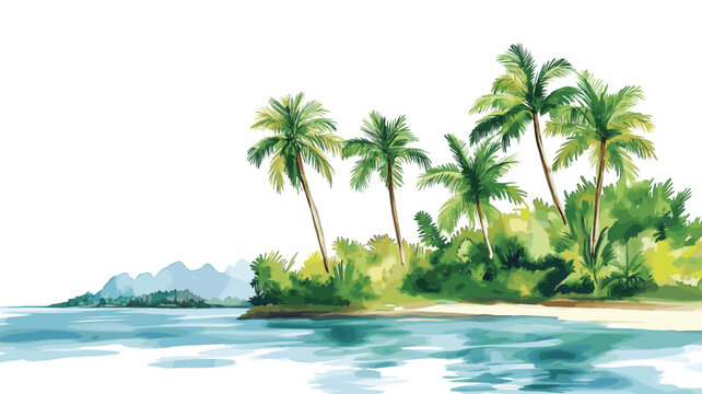 Lake Maracaibo. Lake Maracaibo hand drawn watercolor illustration