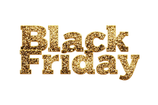 Exciting Black Friday deal graphic shining with golden glitter perfect for promotional materials and advertising campaigns this holiday season