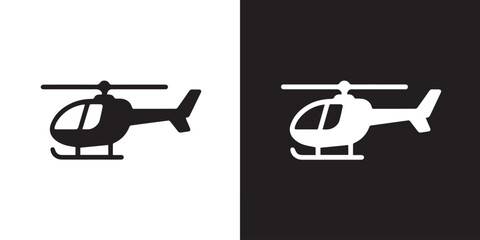 helicopter icon inverted color pair vector flat rotor tail skid design © AIcon Star