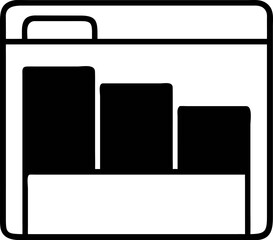 Declining Graph Displayed Inside Document Folder Icon, Representing Data Reduction or Economic Downturn in a Clear Symbol