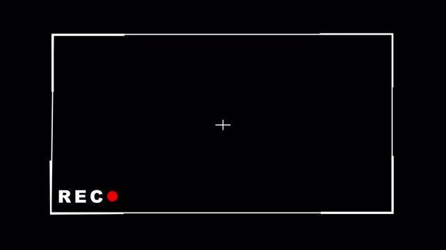 Video camera recorder screen overlay animation on a transparent background animation , Recording camera screen interface with transparent background , Camera recording screen overlay with alpha channe