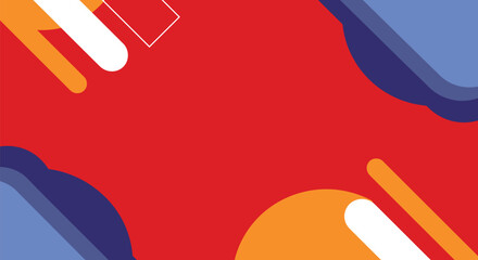 Modern Dynamic Abstract Background with Fluid Geometric Shapes. Red, blue, orange vector template for banners, presentations, or web design.
