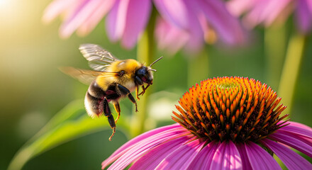 bee on a beautiful flower