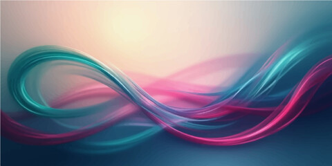 Abstract colorful wave background: futuristic blue and pink vector illustration of a smooth flowing line pattern on a light backdrop, a stylish curve design with a motion concept