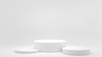 Mockup of white circle on white background for product placement or text insertion in commercial graphic design. , 3D rendering.