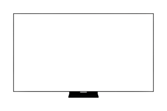 Modern premium smart TV with blank screen, isolated on transparent PNG. High quality studio shot. Concept for technology, business, finance, advertising, public relations and lifestyle themes.