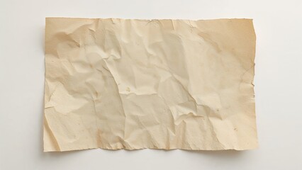 Obraz premium A crumpled piece of beige paper against a neutral background.