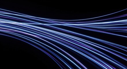 Abstract flowing light trails background motion blur effect neon glowing lines futuristic concept data stream digital technology pattern vibrant colors dark backdrop