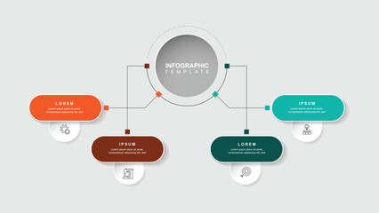 Design template diagram infographic with 5 step and icons suitable for workflow and presentation banner