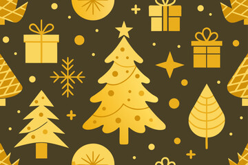 A seamless Christmas tree pattern vector illustration for your holiday winter design set