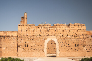 Door way at the El Badi Palace in Marrakesh, Morocco