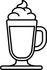 Irish Coffee Mug with Whipped Cream on Pedestal Base Outline