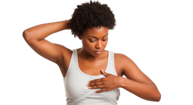 Breast Cancer Self-Examination Technique Illustrated in Mirror