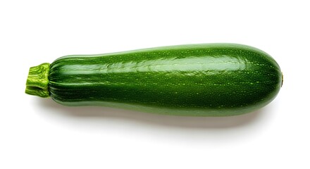 Fresh Green Zucchini Vegetable Isolated on White Background