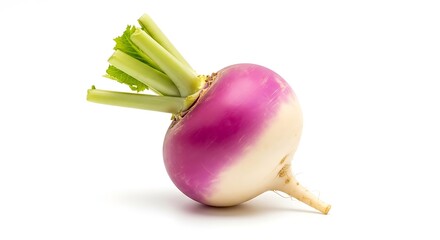 Fresh Turnip Root Vegetable with Green Leaves