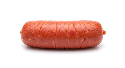 Whole Smoked Sausage Link Isolated on White Background