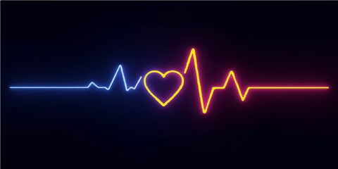 Medical cardiogram line illustration of a healthy heartbeat pulse wave on a digital monitor graph