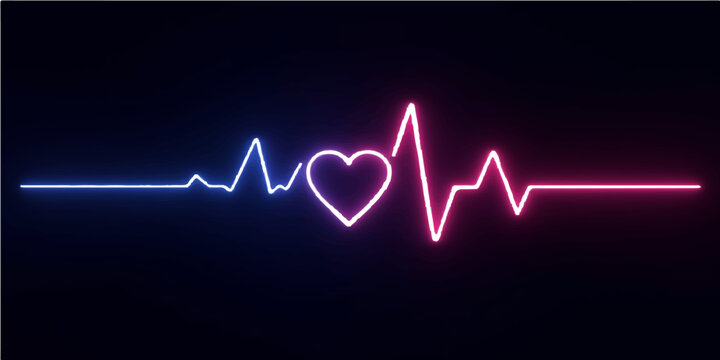 Medical heartbeat line forming a heart shape on an ECG monitor chart, illustrating health and life pulse rate