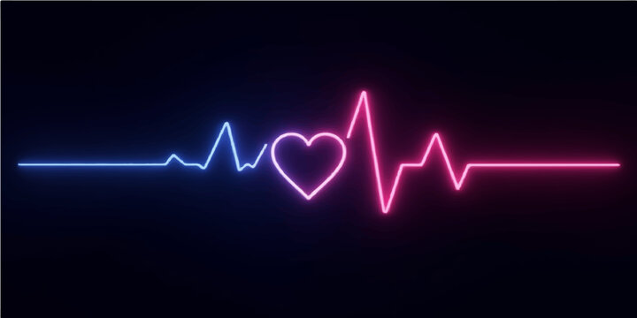 Medical EKG heart rate monitor digital graph line wave illustration of a healthy heartbeat pulse cardiogram