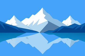 Fototapeta premium Mountains reflected water