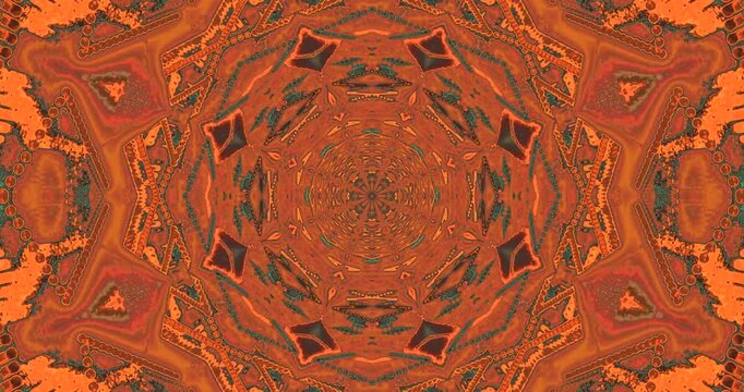 Seamless tunnel video loop showing vibrant patterns in warm colors for engaging screensaver experience