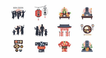 Japanese Obon Festival Icons Traditions, Family, and Celebrations