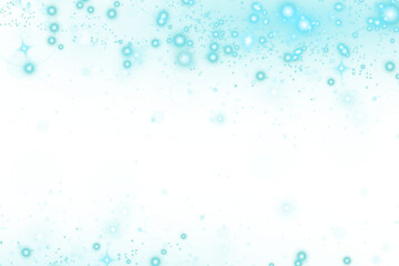 Delicate light blue bokeh pattern isolated on transparent background for design