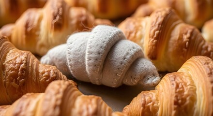 "Fabric Croissant Among Real Pastries – Conceptual Contrast and Imitation"