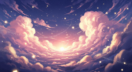 colorful clouds with a beautiful background of stars in outer space