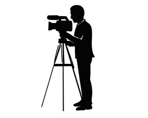 silhouette of photographer with camera