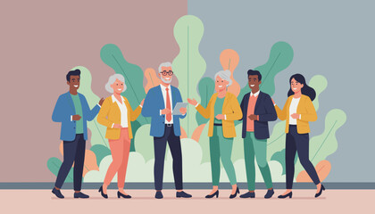 Multigenerational business team collaborating Diversity leadership and successful professional teamwork