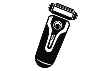 Obraz premium electric shaver black and white silhouette on white background