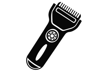 electric shaver black and white silhouette on white background