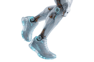 Bionic leg innovations futuristic tech lab 3d rendering clean environment close-up view advanced robotics development for seo impact