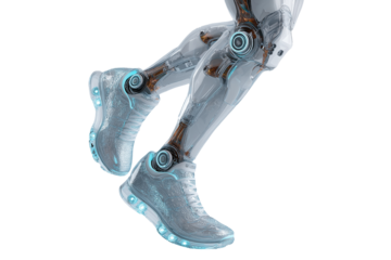 Bionic leg innovations futuristic tech lab 3d rendering clean environment close-up view advanced robotics development for seo impact