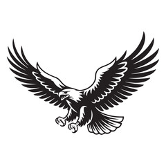 Fototapeta premium Eagle Flying Vector Illustration with Wings Spread in Sky