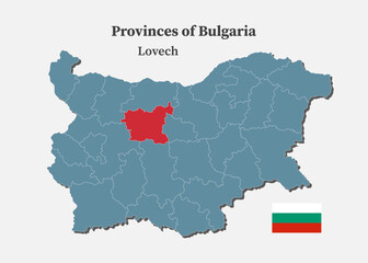 Vector map of Bulgaria - Lovech Province