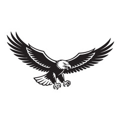 Obraz premium Flying eagle vector illustration silhouette design