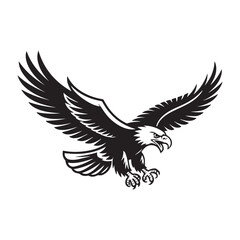 Fototapeta premium Flying eagle vector illustration silhouette