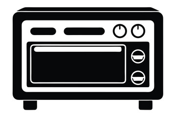 electric oven black and white silhouette on white background