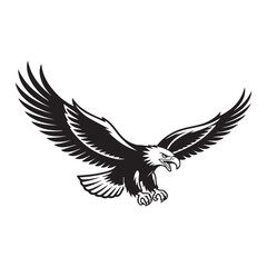 Obraz premium Flying eagle vector silhouette illustration