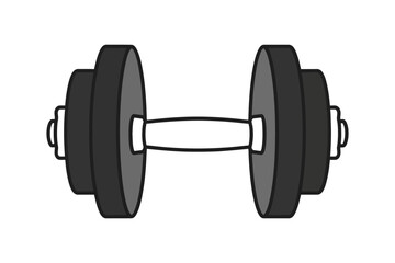 Dumbbell icon black and white workout equipment illustration
