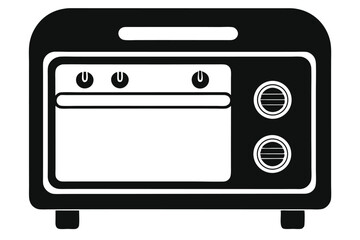 electric oven black and white silhouette on white background