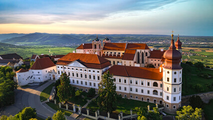Austrian travel and landmarks. Benedictine Abbey Gottweig - masterpiece of Baroque architecture. monastery near Krems in Lower Austria in Wachau valley.
