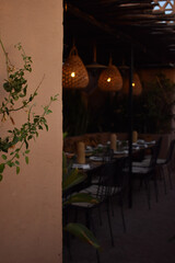 outdoor dining setting in Morocco