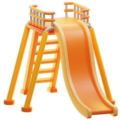 Vibrant orange playground slide with sturdy ladder and safety rails, perfect for capturing childhood joy and outdoor fun in vibrant, playful designs.